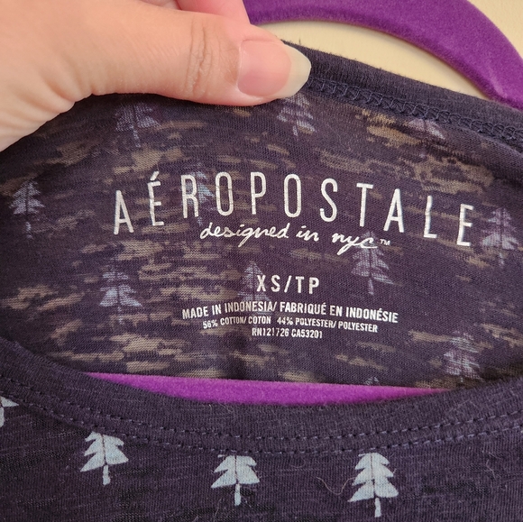 Aeropostale Pine tree burnout top navy blue XS - Picture 4 of 5